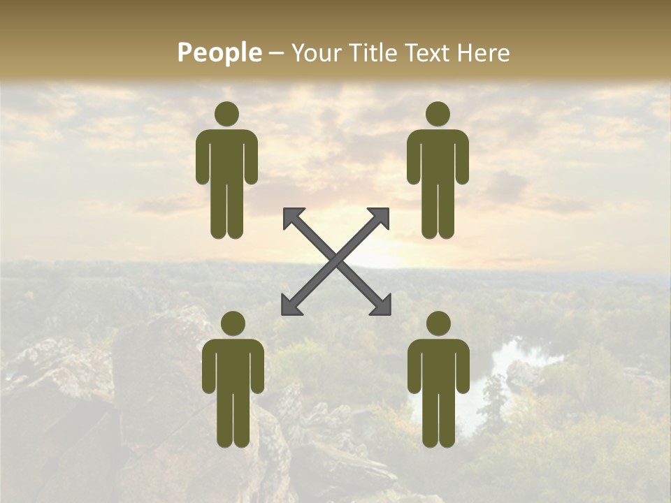 A Picture Of A Sunset Over Some Rocks PowerPoint Template