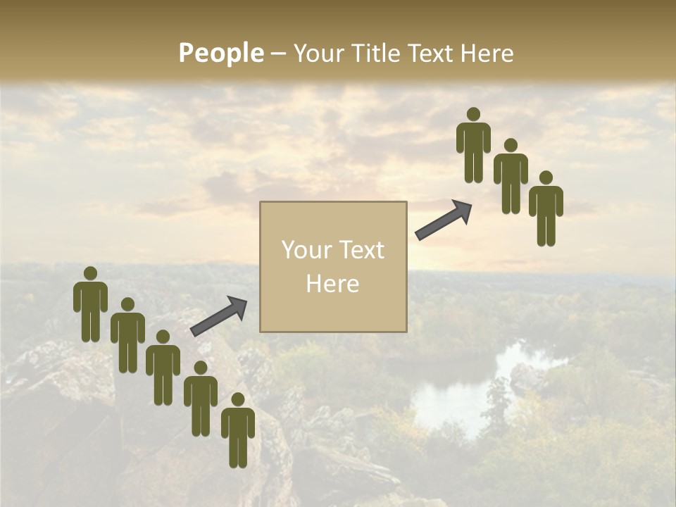 A Picture Of A Sunset Over Some Rocks PowerPoint Template