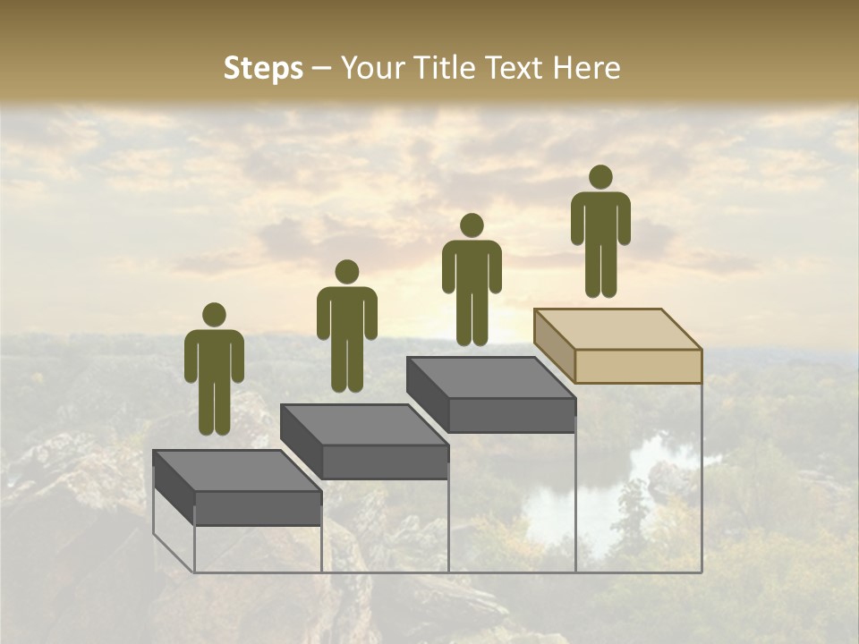 A Picture Of A Sunset Over Some Rocks PowerPoint Template