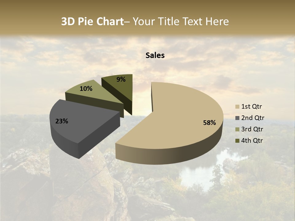 A Picture Of A Sunset Over Some Rocks PowerPoint Template