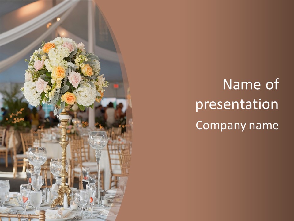 A Table With A Vase Of Flowers On Top Of It PowerPoint Template