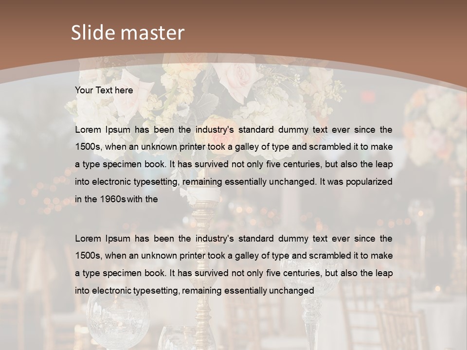 A Table With A Vase Of Flowers On Top Of It PowerPoint Template