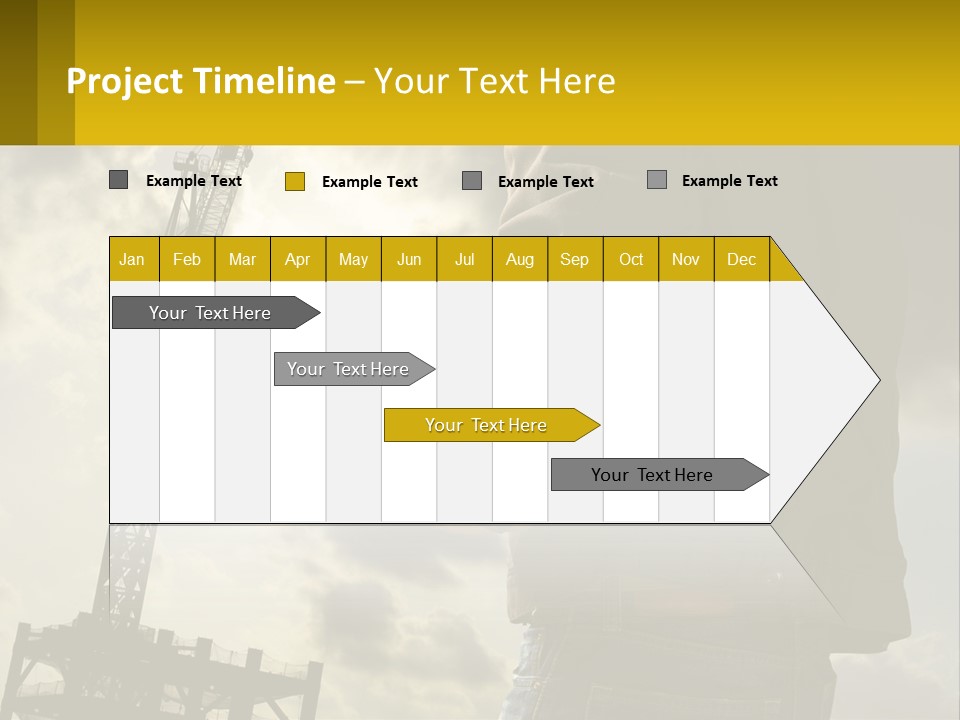A Man Holding A Yellow Safety Helmet In Front Of A Crane PowerPoint Template