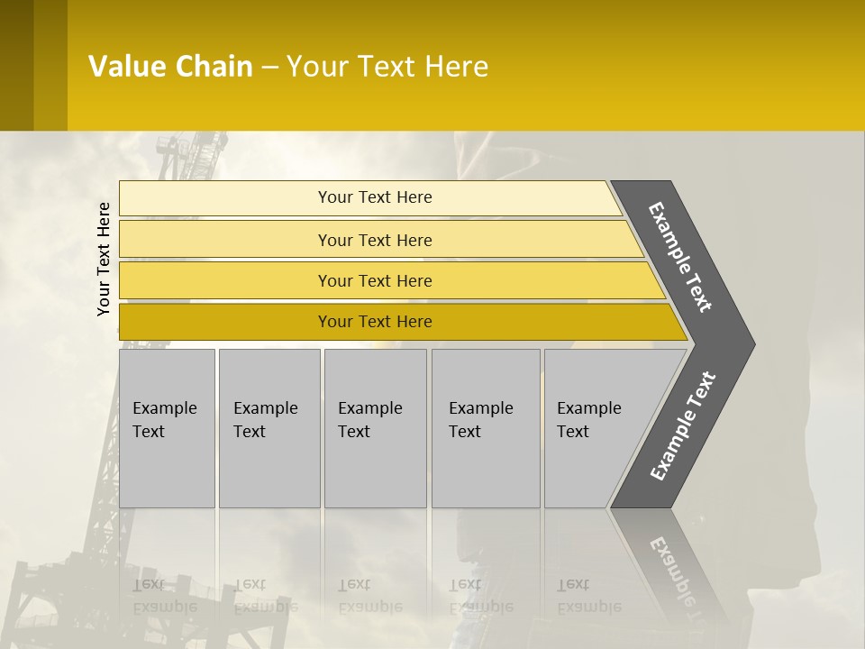 A Man Holding A Yellow Safety Helmet In Front Of A Crane PowerPoint Template