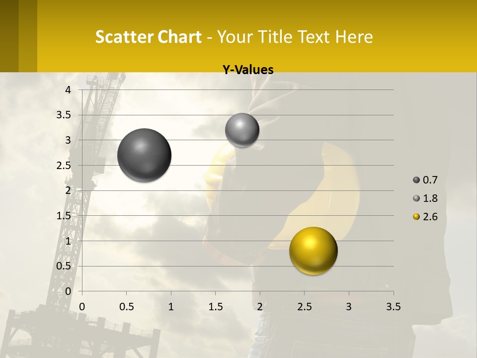 A Man Holding A Yellow Safety Helmet In Front Of A Crane PowerPoint Template