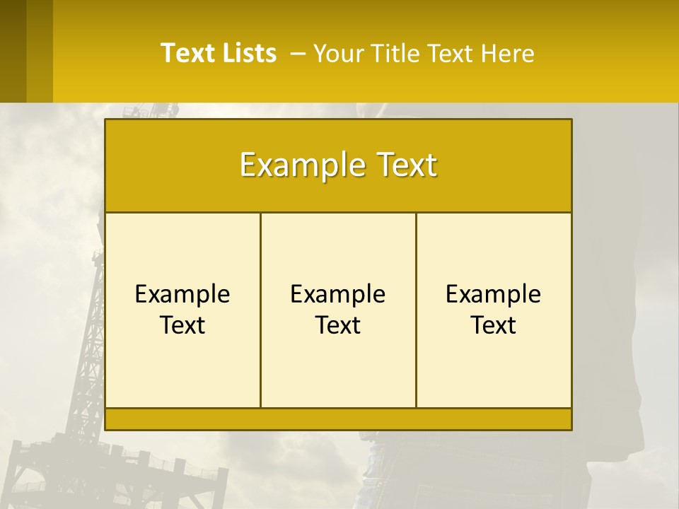 A Man Holding A Yellow Safety Helmet In Front Of A Crane PowerPoint Template