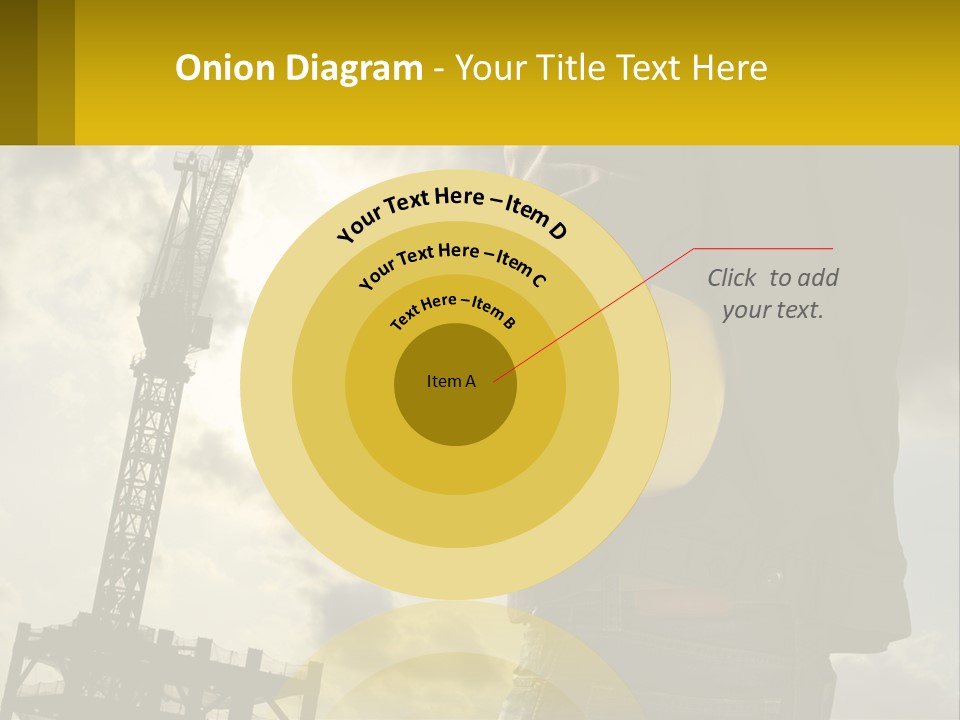 A Man Holding A Yellow Safety Helmet In Front Of A Crane PowerPoint Template