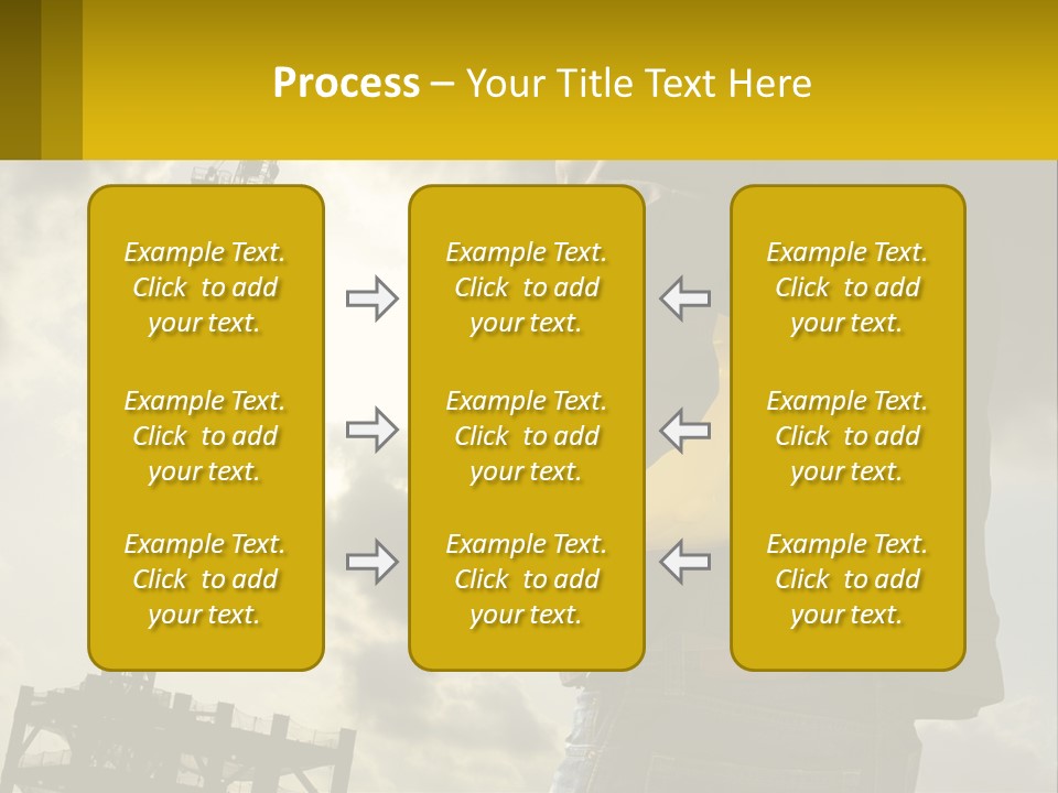 A Man Holding A Yellow Safety Helmet In Front Of A Crane PowerPoint Template
