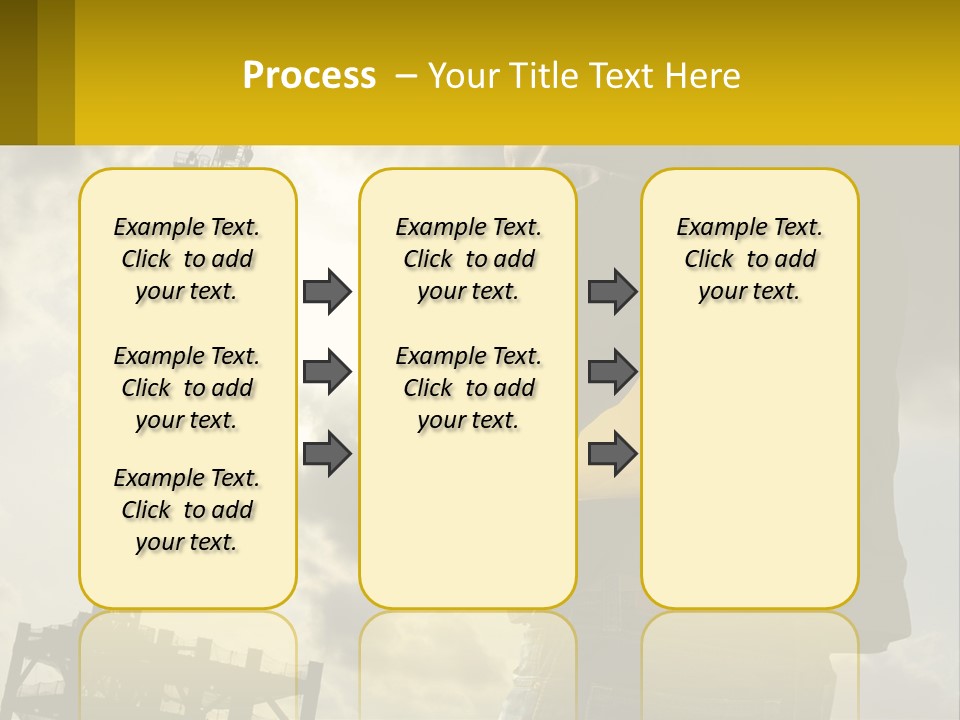 A Man Holding A Yellow Safety Helmet In Front Of A Crane PowerPoint Template