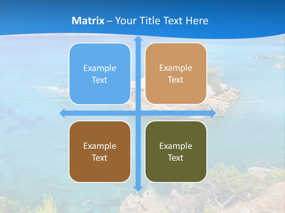 A Beautiful Blue Ocean With A Sandy Beach In The Foreground PowerPoint Template