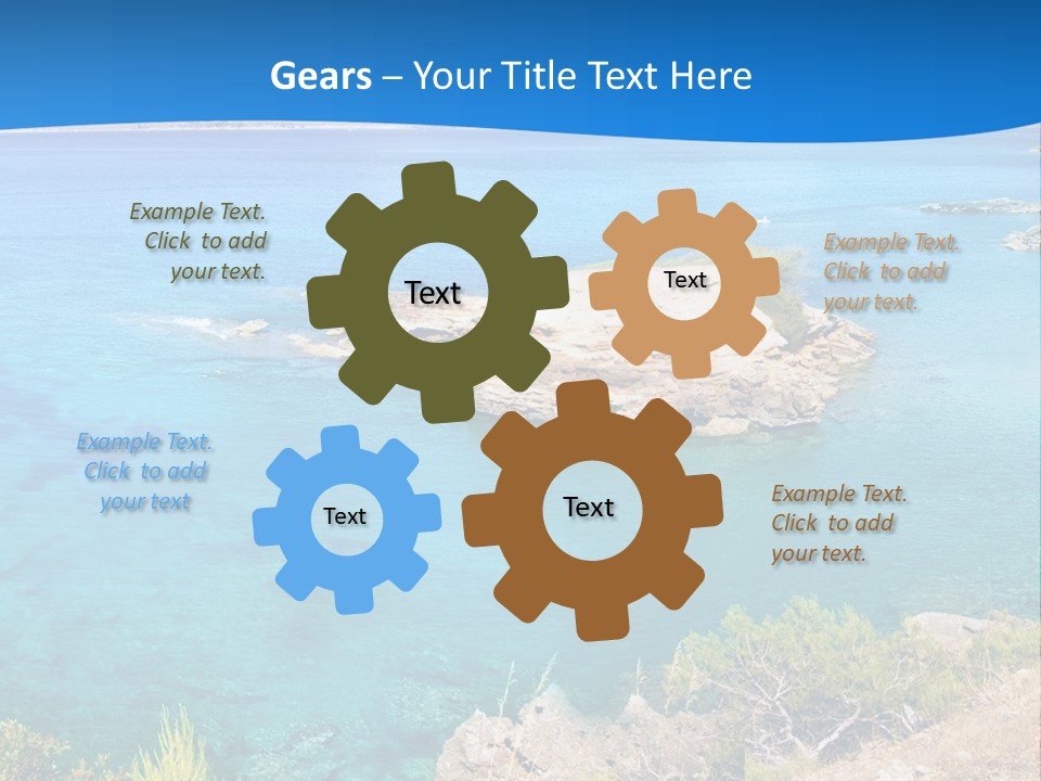 A Beautiful Blue Ocean With A Sandy Beach In The Foreground PowerPoint Template