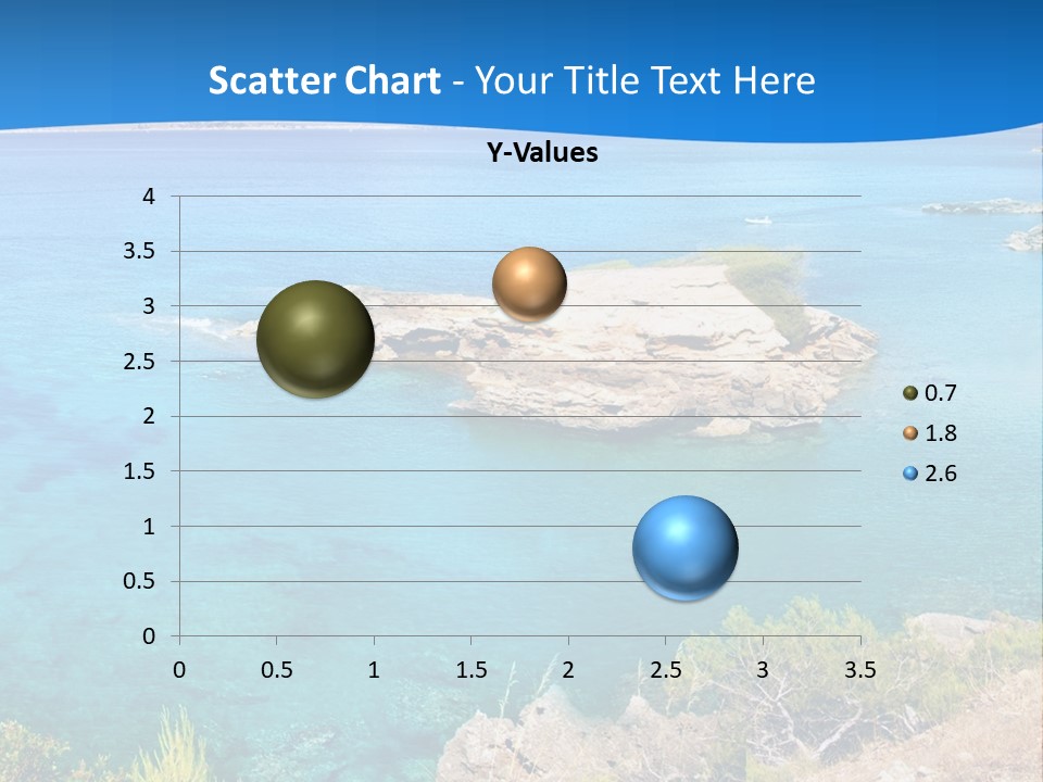 A Beautiful Blue Ocean With A Sandy Beach In The Foreground PowerPoint Template