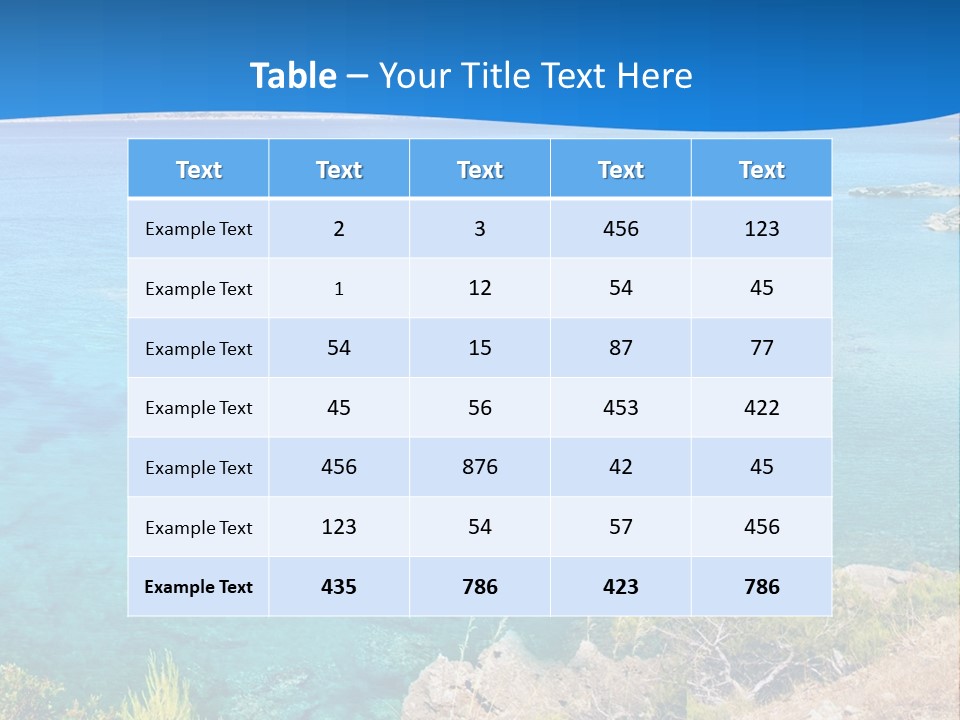 A Beautiful Blue Ocean With A Sandy Beach In The Foreground PowerPoint Template