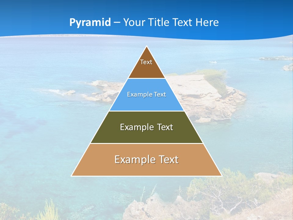 A Beautiful Blue Ocean With A Sandy Beach In The Foreground PowerPoint Template