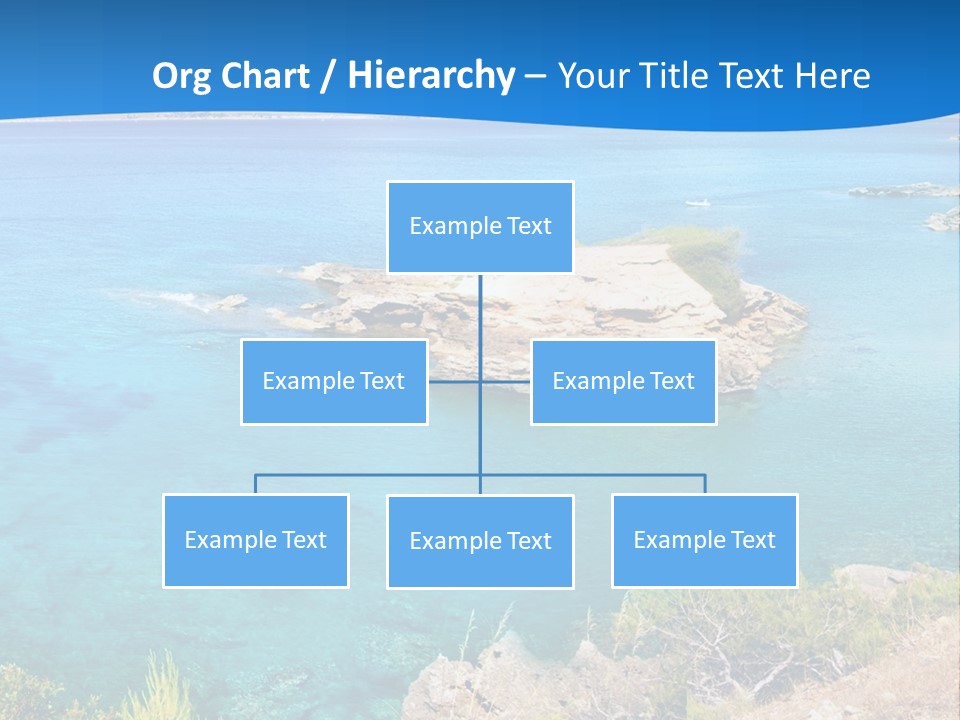 A Beautiful Blue Ocean With A Sandy Beach In The Foreground PowerPoint Template