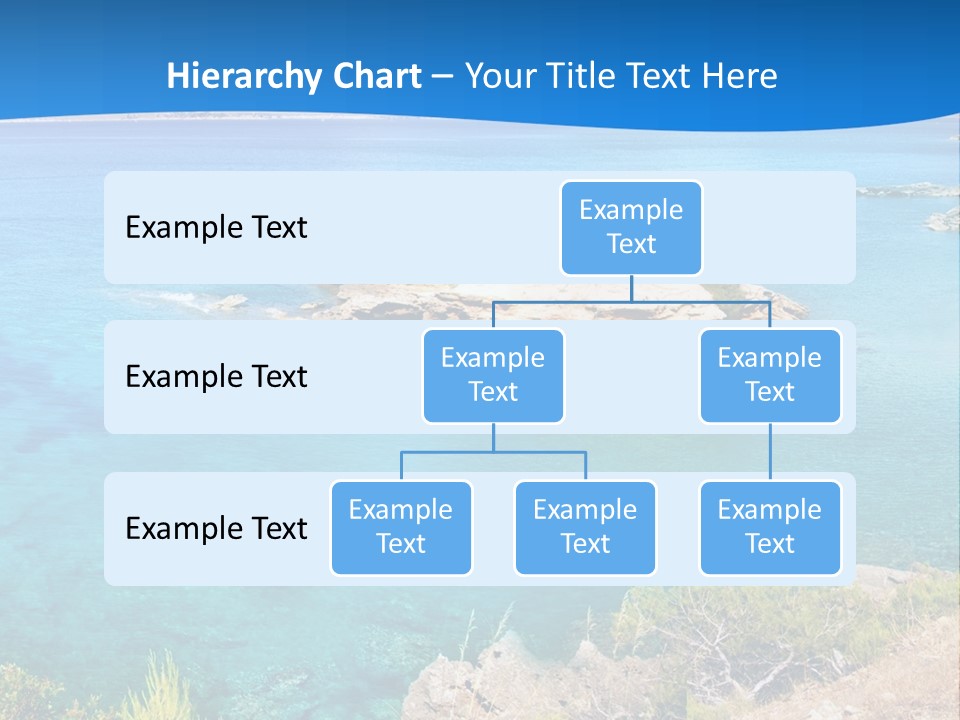 A Beautiful Blue Ocean With A Sandy Beach In The Foreground PowerPoint Template