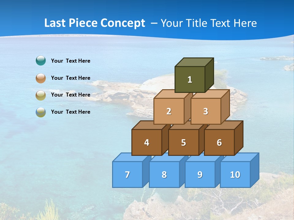 A Beautiful Blue Ocean With A Sandy Beach In The Foreground PowerPoint Template