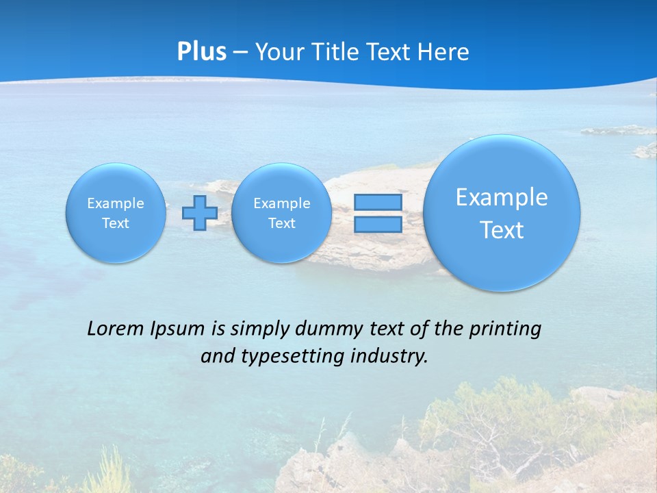 A Beautiful Blue Ocean With A Sandy Beach In The Foreground PowerPoint Template