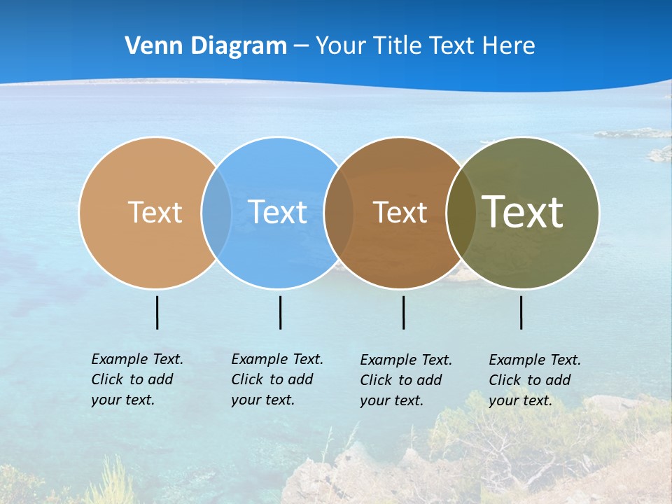 A Beautiful Blue Ocean With A Sandy Beach In The Foreground PowerPoint Template