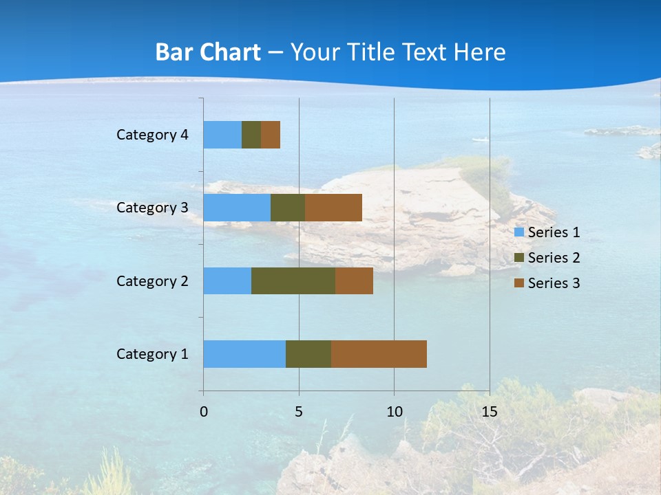 A Beautiful Blue Ocean With A Sandy Beach In The Foreground PowerPoint Template