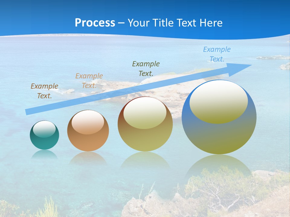 A Beautiful Blue Ocean With A Sandy Beach In The Foreground PowerPoint Template