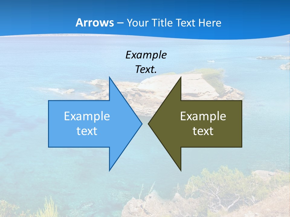 A Beautiful Blue Ocean With A Sandy Beach In The Foreground PowerPoint Template