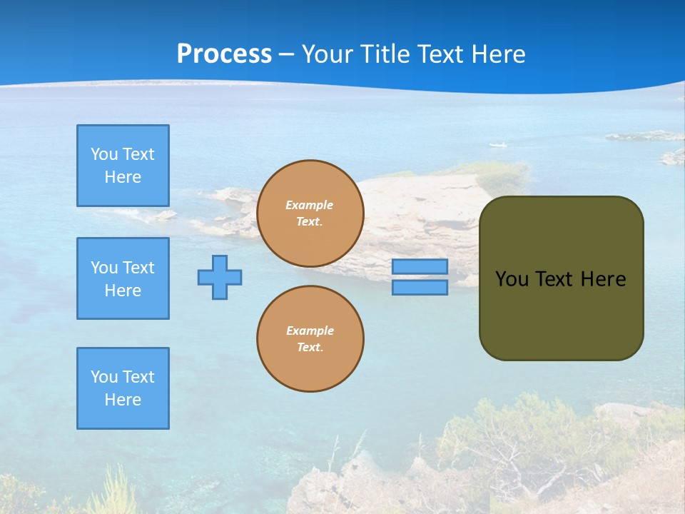 A Beautiful Blue Ocean With A Sandy Beach In The Foreground PowerPoint Template