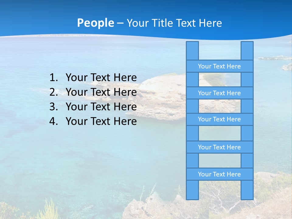 A Beautiful Blue Ocean With A Sandy Beach In The Foreground PowerPoint Template