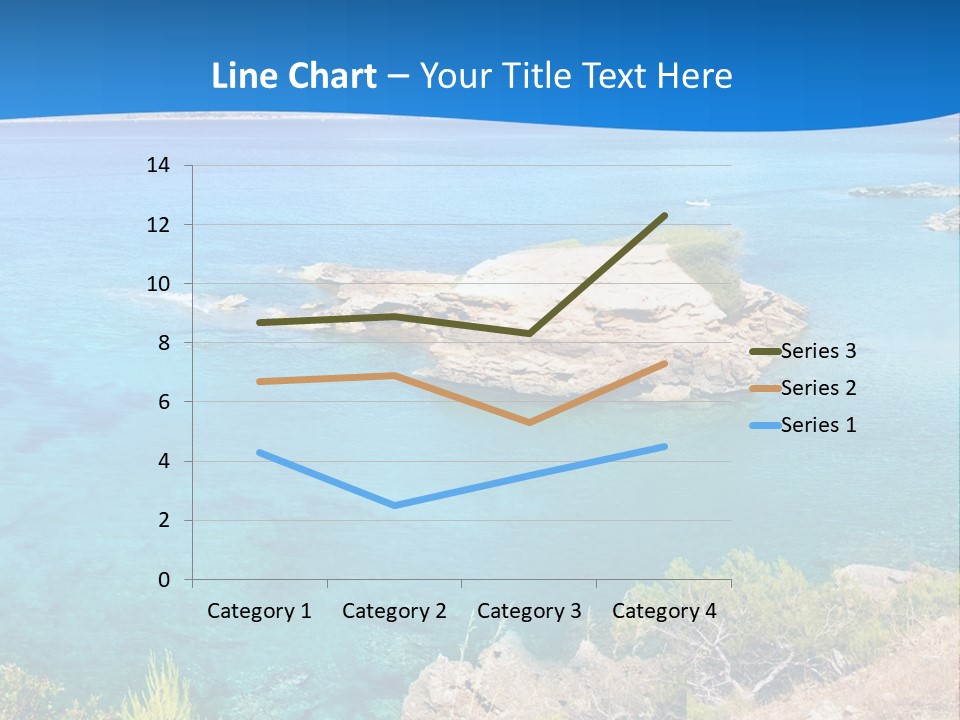 A Beautiful Blue Ocean With A Sandy Beach In The Foreground PowerPoint Template