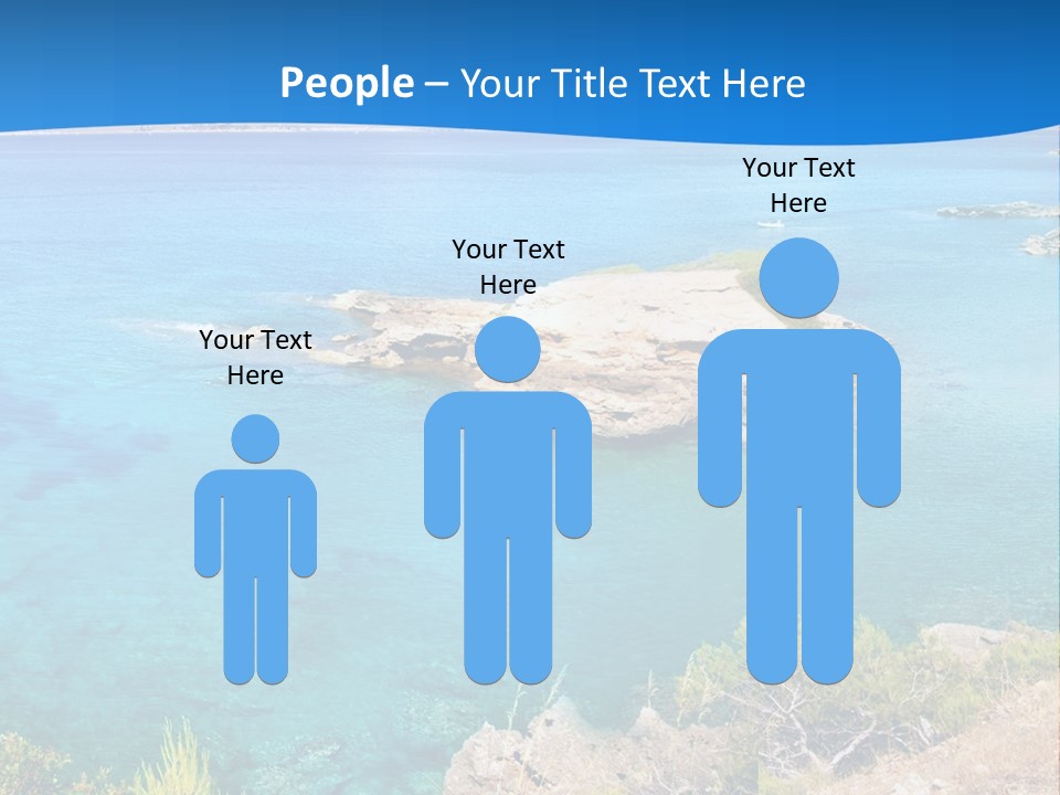 A Beautiful Blue Ocean With A Sandy Beach In The Foreground PowerPoint Template