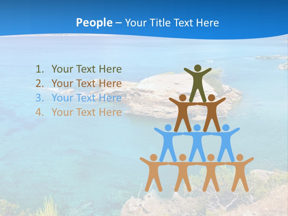 A Beautiful Blue Ocean With A Sandy Beach In The Foreground PowerPoint Template