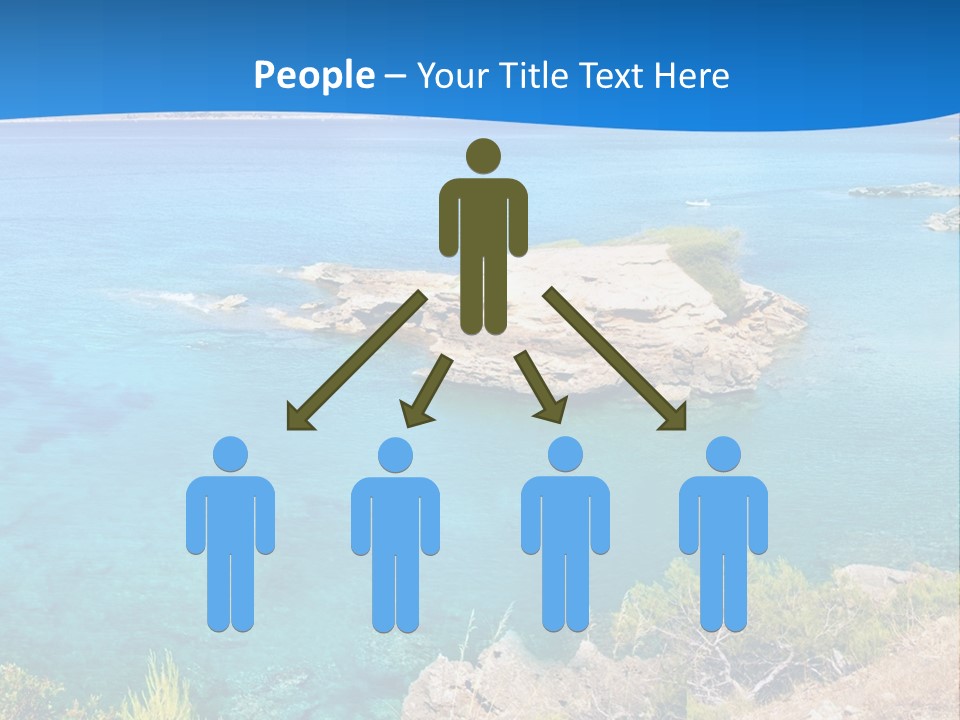 A Beautiful Blue Ocean With A Sandy Beach In The Foreground PowerPoint Template