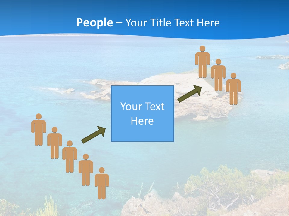A Beautiful Blue Ocean With A Sandy Beach In The Foreground PowerPoint Template