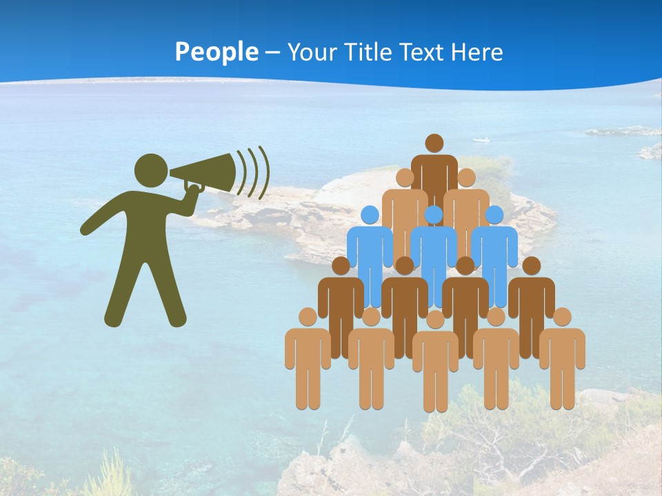 A Beautiful Blue Ocean With A Sandy Beach In The Foreground PowerPoint Template