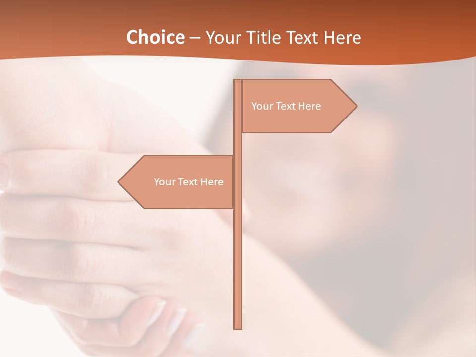 A Woman Holding The Hand Of A Man In Front Of A White Background PowerPoint Template