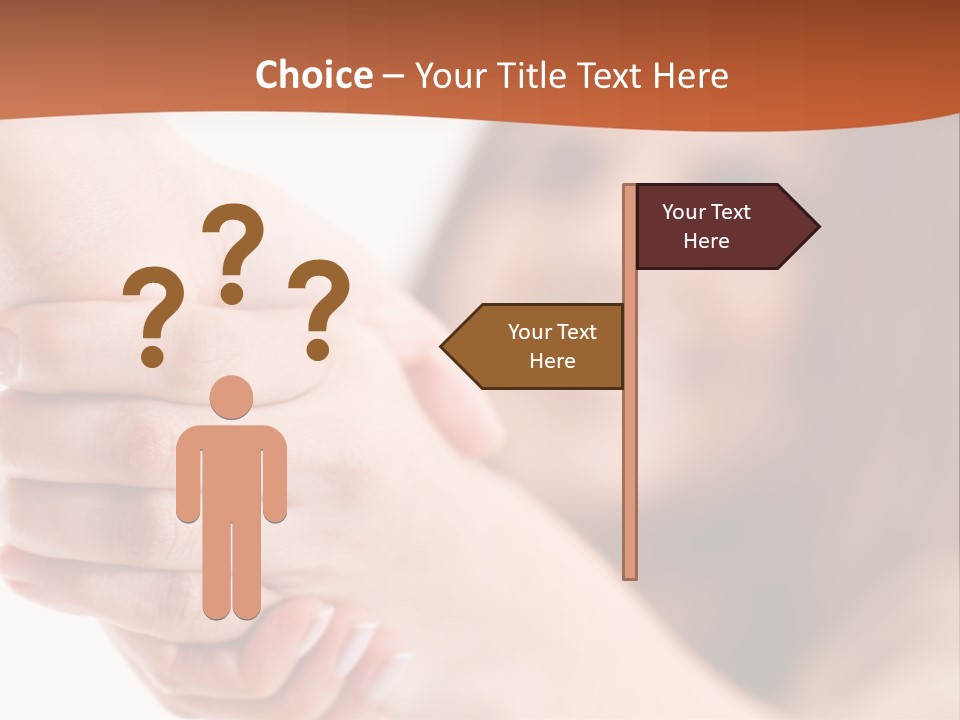 A Woman Holding The Hand Of A Man In Front Of A White Background PowerPoint Template