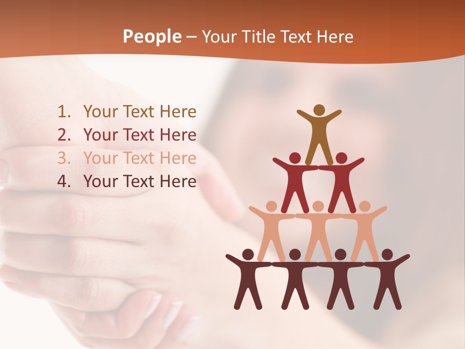 A Woman Holding The Hand Of A Man In Front Of A White Background PowerPoint Template