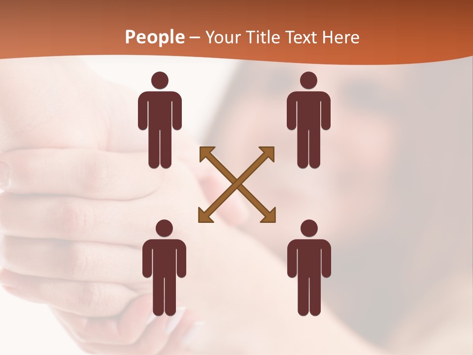 A Woman Holding The Hand Of A Man In Front Of A White Background PowerPoint Template