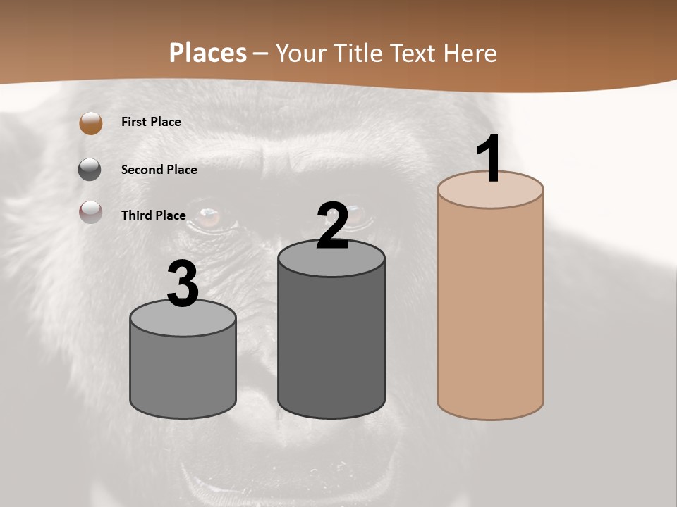 A Gorilla Wearing A Suit And Tie With A Brown Background PowerPoint Template