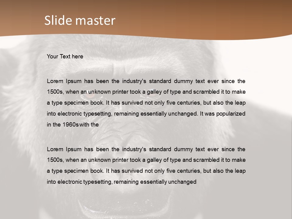 A Gorilla Wearing A Suit And Tie With A Brown Background PowerPoint Template