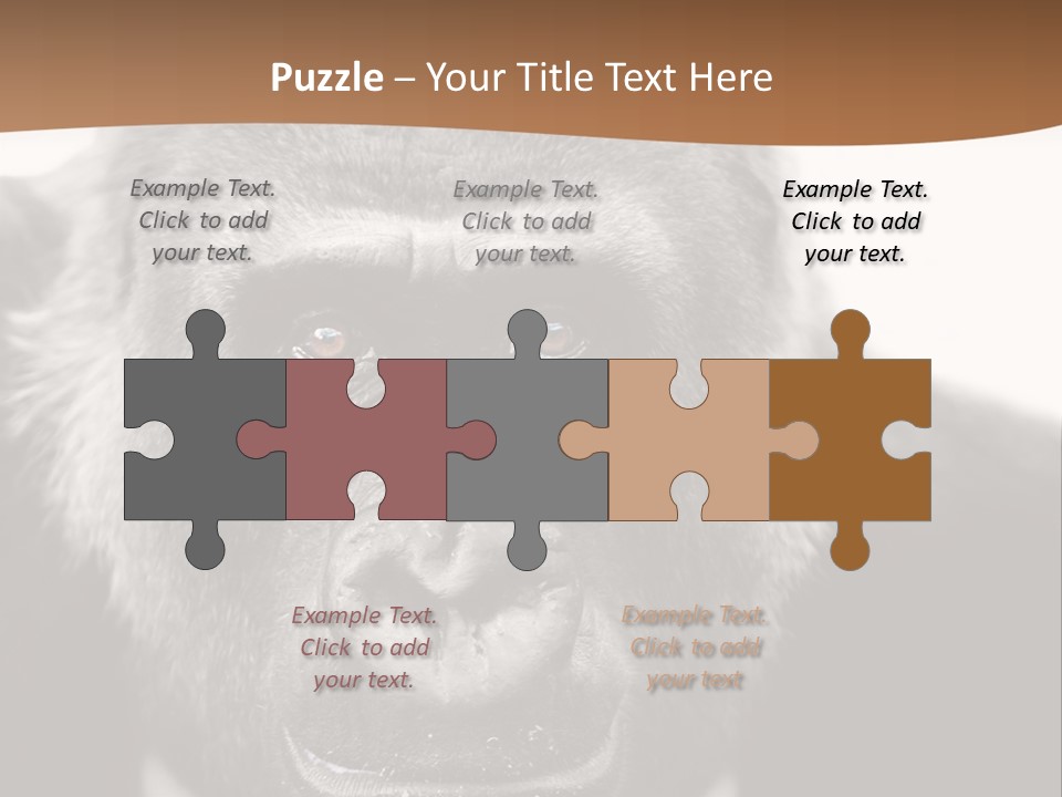 A Gorilla Wearing A Suit And Tie With A Brown Background PowerPoint Template