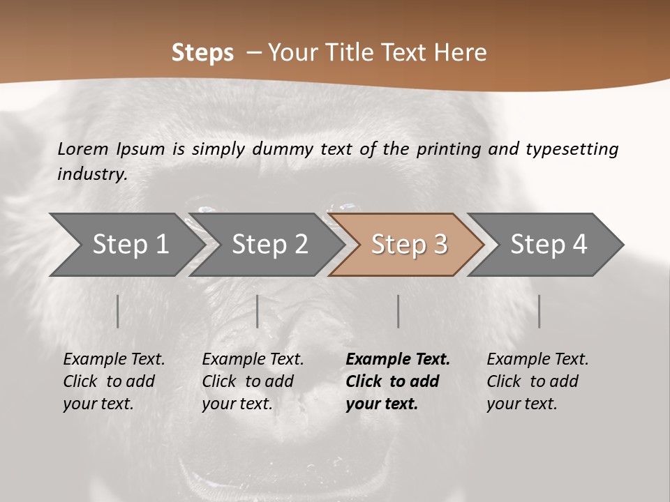 A Gorilla Wearing A Suit And Tie With A Brown Background PowerPoint Template