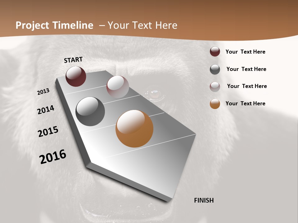 A Gorilla Wearing A Suit And Tie With A Brown Background PowerPoint Template