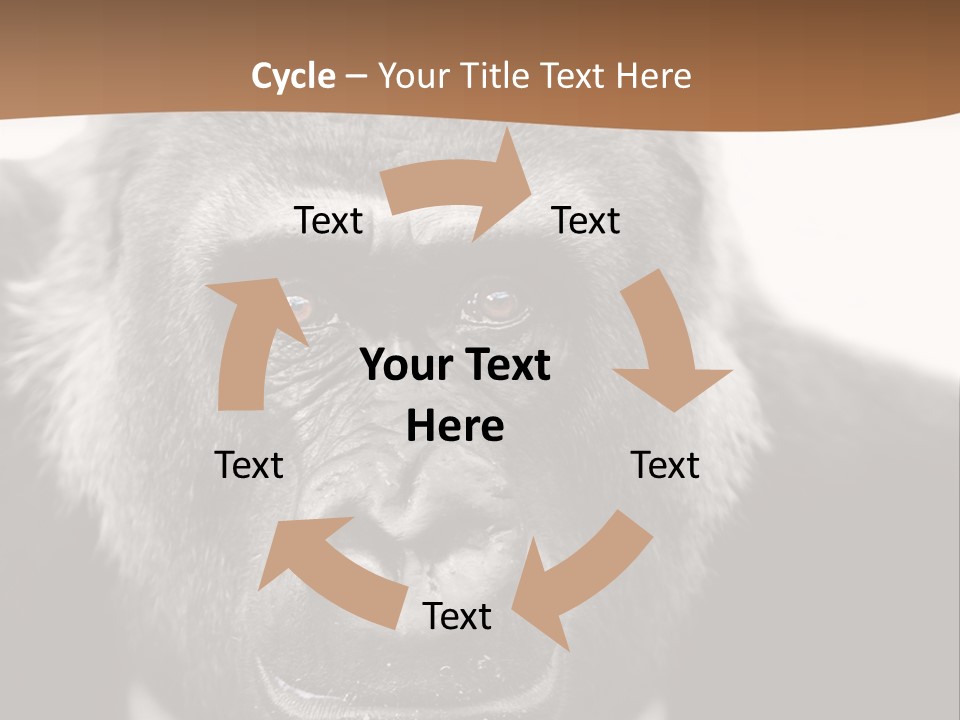 A Gorilla Wearing A Suit And Tie With A Brown Background PowerPoint Template