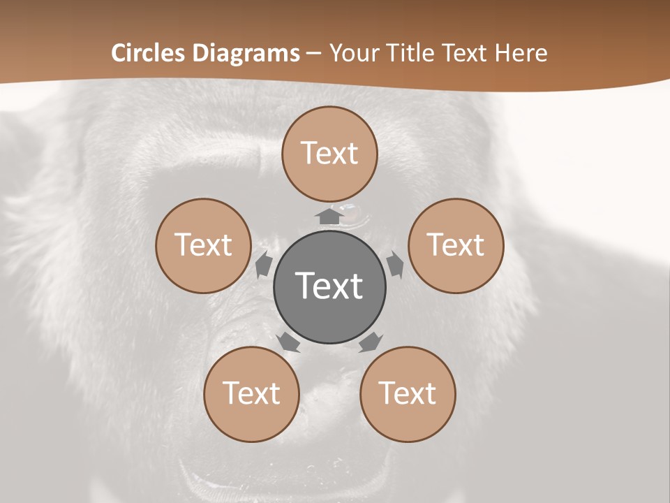 A Gorilla Wearing A Suit And Tie With A Brown Background PowerPoint Template