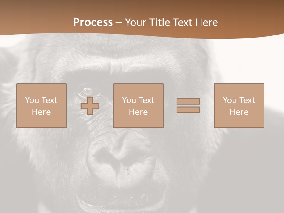 A Gorilla Wearing A Suit And Tie With A Brown Background PowerPoint Template