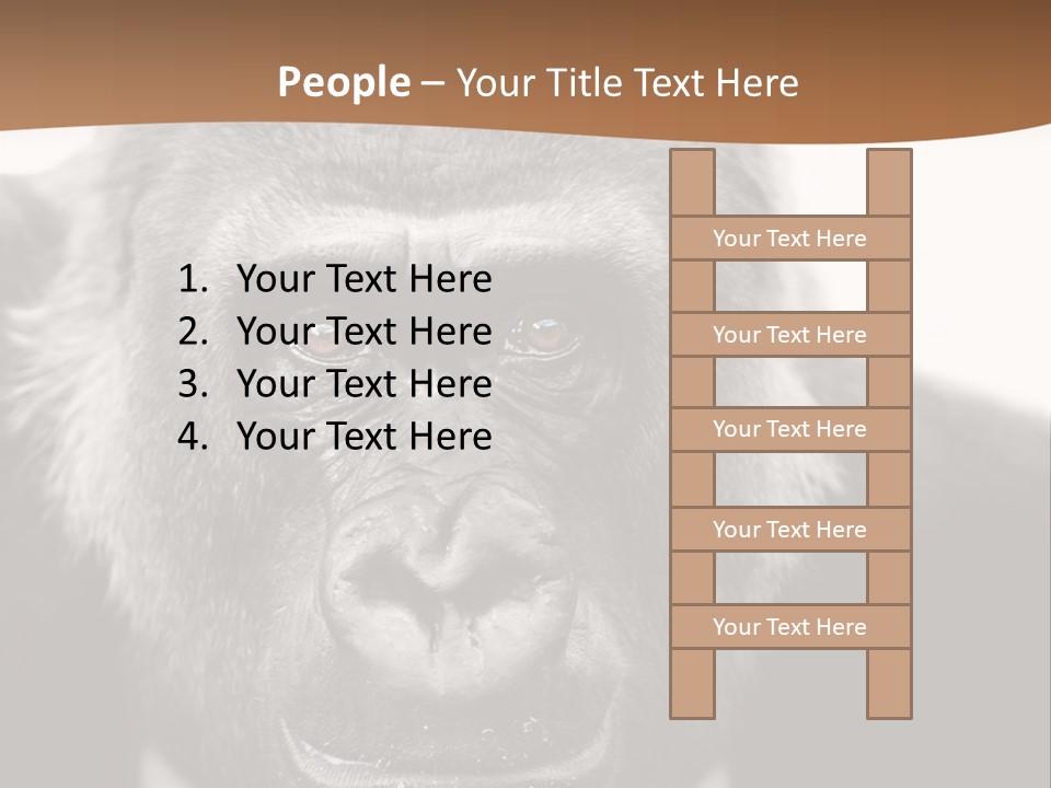 A Gorilla Wearing A Suit And Tie With A Brown Background PowerPoint Template