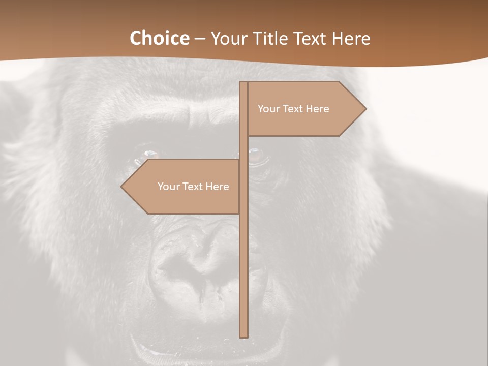 A Gorilla Wearing A Suit And Tie With A Brown Background PowerPoint Template