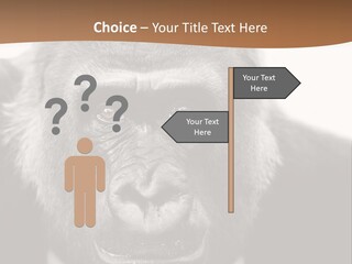 A Gorilla Wearing A Suit And Tie With A Brown Background PowerPoint Template