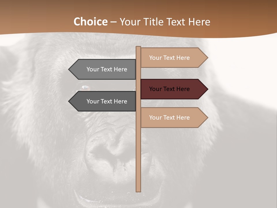 A Gorilla Wearing A Suit And Tie With A Brown Background PowerPoint Template